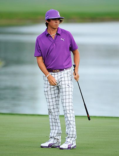 Purple And Violet Polo-shirt, Golf Ideas With White Cargo, Golfer: 