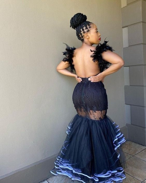 Black and White Xhosa Bridal Attire